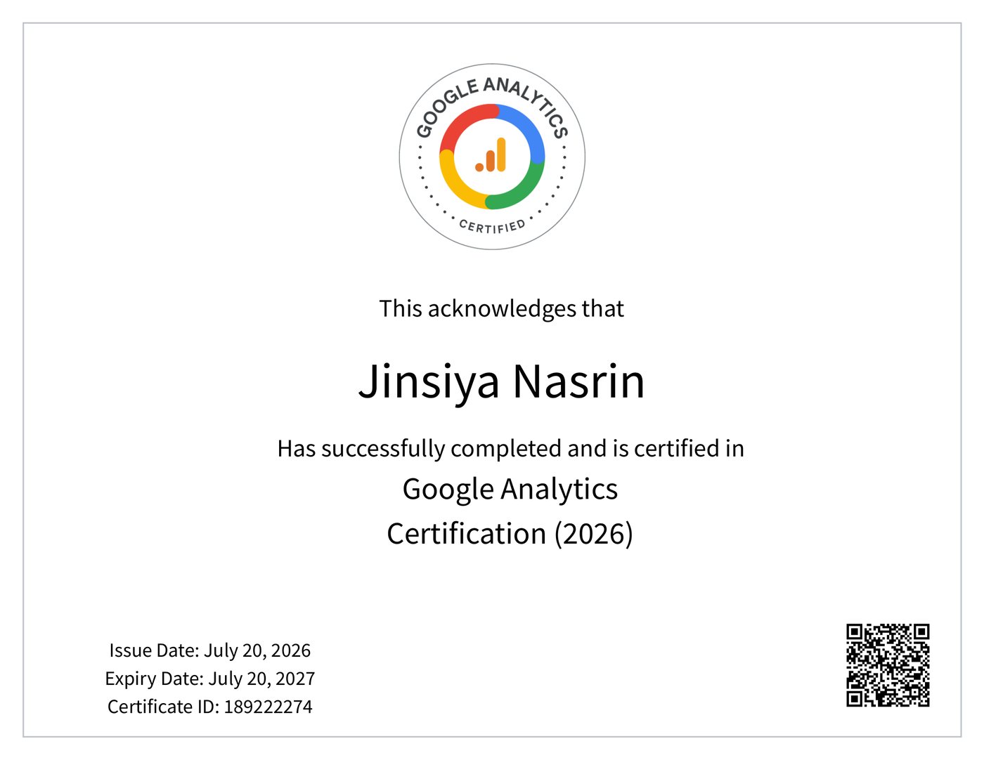 Google Analytics Certification